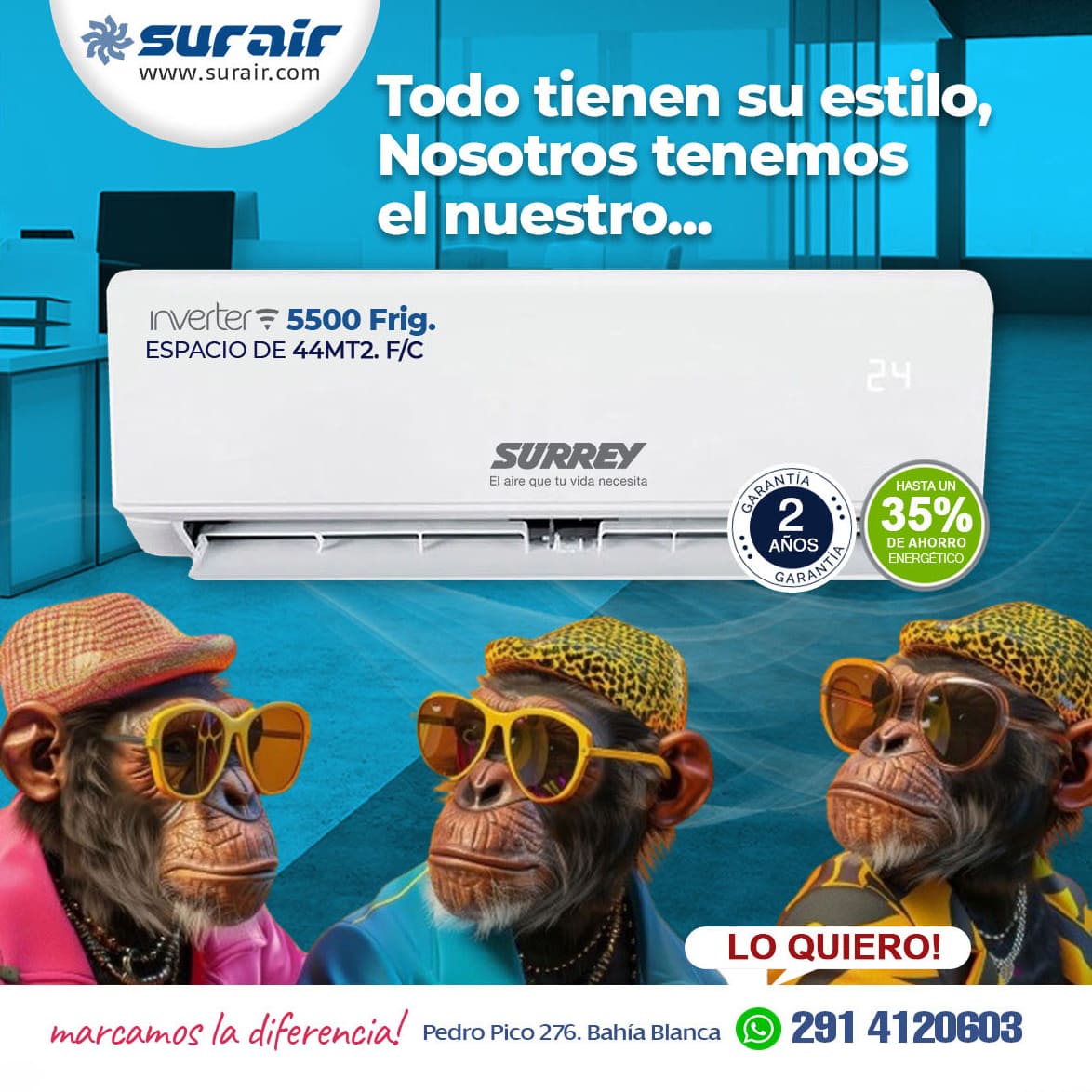 Características y Cualidades del Aire Acondicionado Surrey Split Inverter 5500 frío/calor